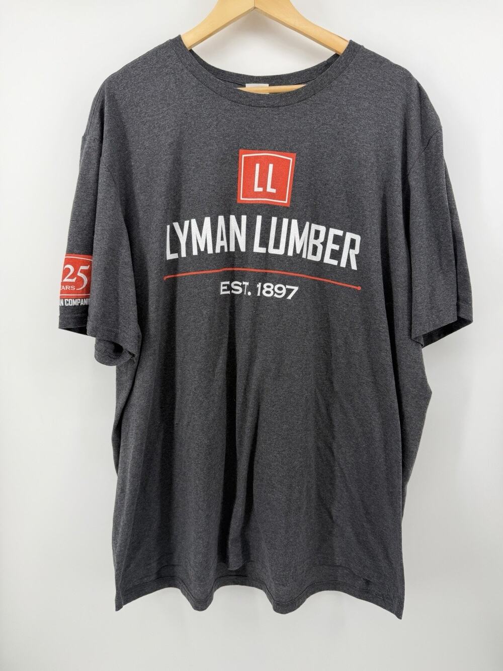 Lyman Lumber 125 Years Anniversary T Shirt Mens 3XL Gray Port & Company
